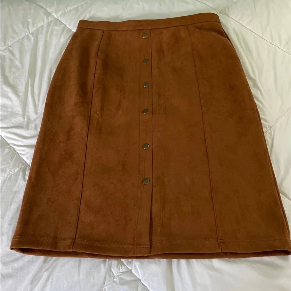 Brown suede skirt